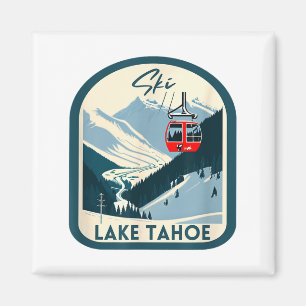 Imã Esquiar no lago tahoe retrô estilo vintage lago ta