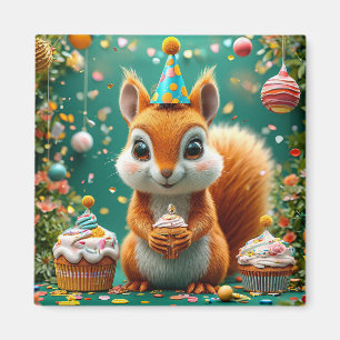 Imã Esquilo adorável de aniversário