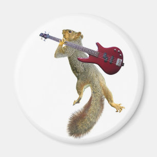 Imã Esquilo com guitarra vermelha
