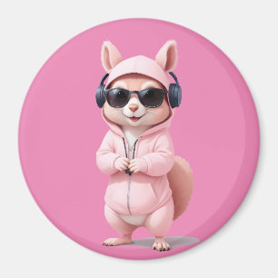 Imã Esquilo Vestindo Hoodie Engraçado Vetor Animal Leg