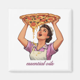 Imã Essential Oils Funny Pizza Illustration | Girly