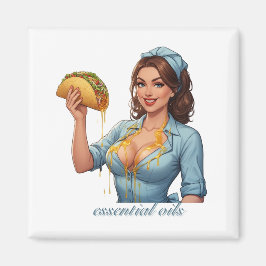 Imã Essential Oils Funny Taco Illustration | Girly