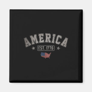 Imã Est 1776 Patriótico Bandeira Americana Americana 4