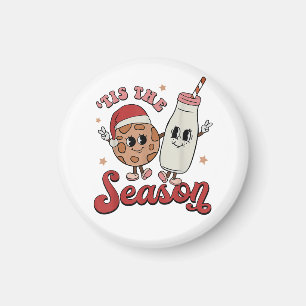Imã Esta É A Época Cookies Milk Santa Hat