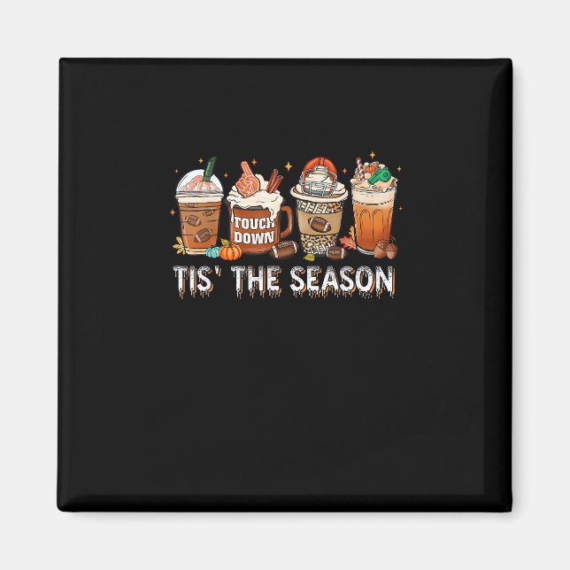Imã Esta É A Época De Futebol Pumpkin Spice Halloween  (Frente)
