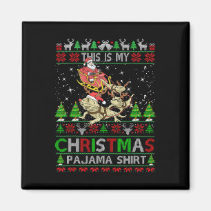 Imã Esta é Minha Camisa de Pijama de Natal Dragão Barb