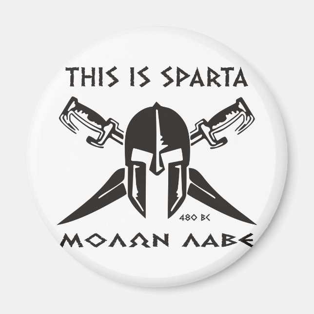 Imã Esta é Sparta - Molon Lave - Preto (Frente)