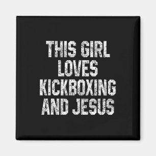 Imã Esta Garota Ama Kickboxing E Jesus Camiseta Divert