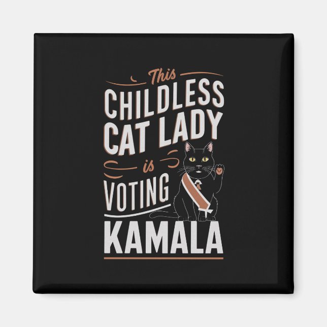 Imã Esta Senhora de Gato Infantil Está Votando Kamala (Frente)