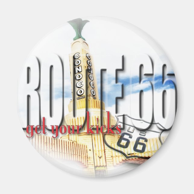 Imã Estação Conoco Antiga, Texas - Rota 66 (Frente)