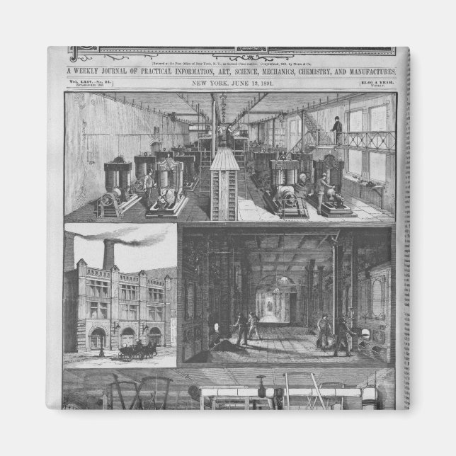 Imã Estação de Iluminação Elétrica de Edison (Frente)