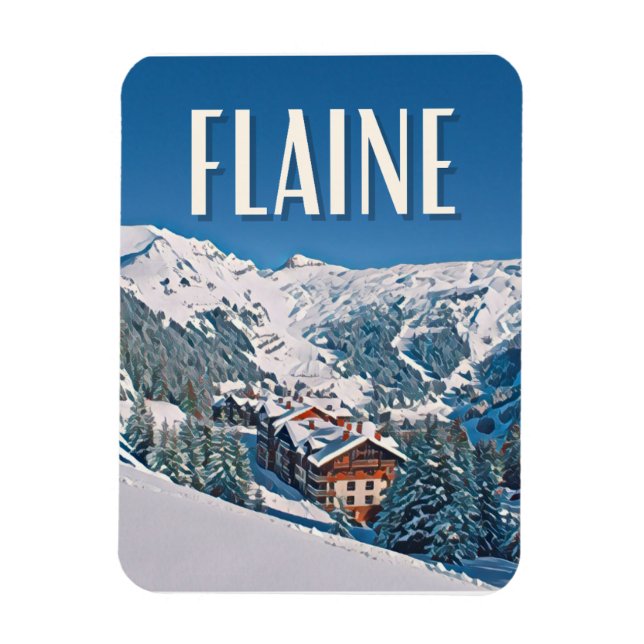 Ímã Estação Flaine de ski (Vertical)