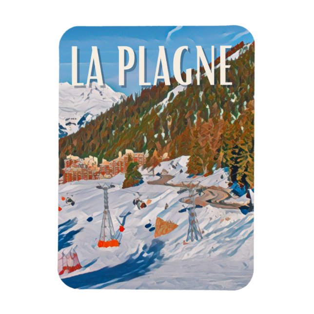 Ímã Estação La Plagne de ski (Vertical)