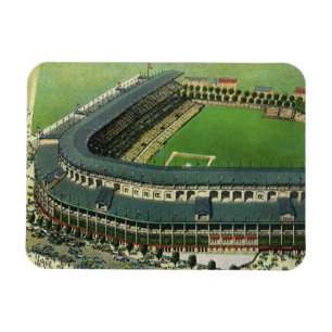 Ímã Estádio de Beisebol Esportivo Vintage, Vista Aérea