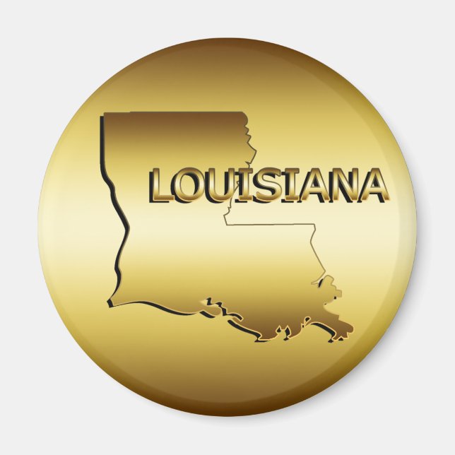 IMÃ ESTADO DA LOUISIANA DOURADA MEDALLION (Frente)