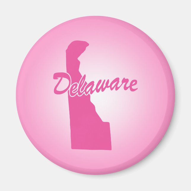 Imã Estado de Delaware Magnet Rosa (Frente)