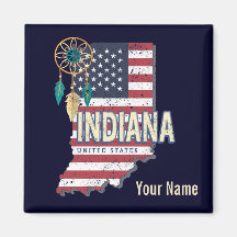 Estado de Indiana Estados Unidos - Retro Map Vinta