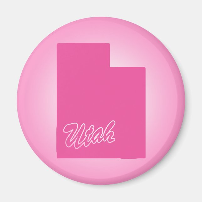 Imã Estado de Utah Magneto Rosa (Frente)