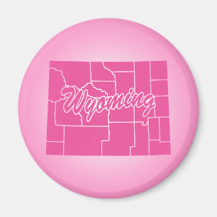 Imã Estado de Wyoming Magnet Pink