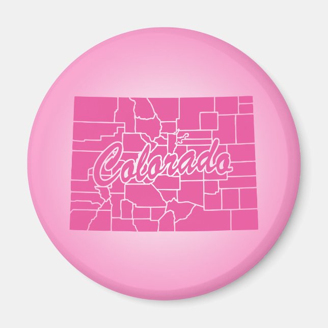 Imã Estado do Colorado Ímã Rosa (Frente)