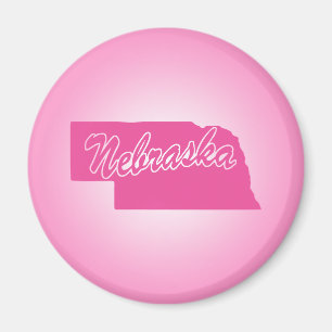 Imã Estado do Nebraska Magnet Rosa