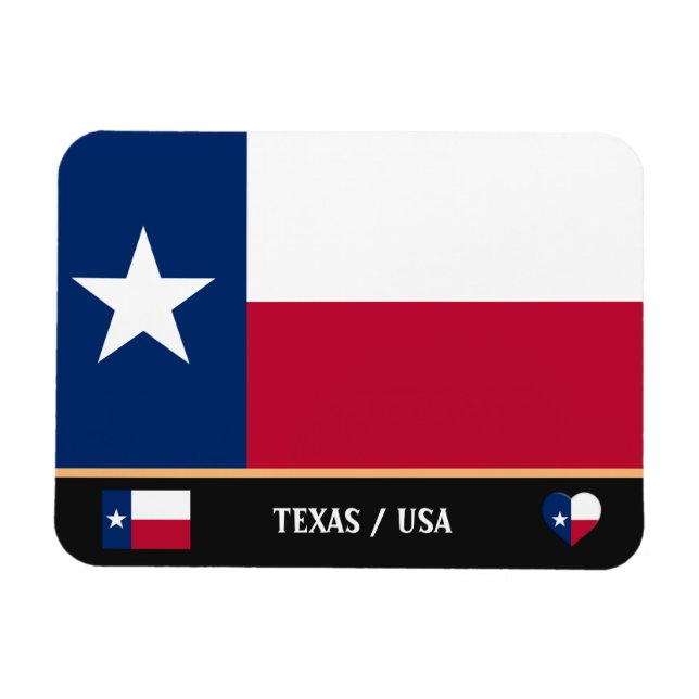 Ímã Estado do Texas Flag & Texas /América viagem (Horizontal)