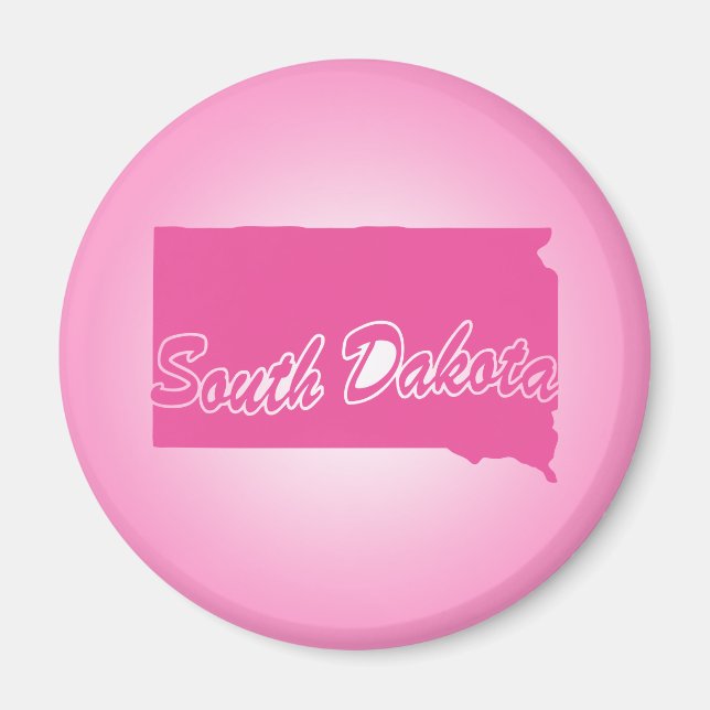 Imã Estado Rosa Dakota do Sul Magnet (Frente)