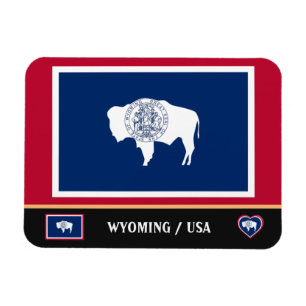 Ímã Estado Wyoming Flag & Wyoming /viagem America