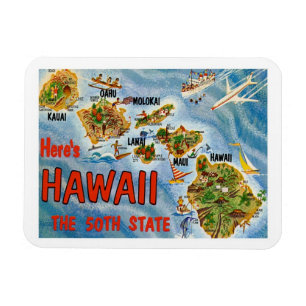 Ímã Estados do Havaí Viagens vintage