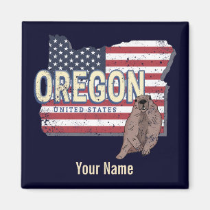 Imã Estados Unidos do Oregon Mapa Retroativo dos EUA S