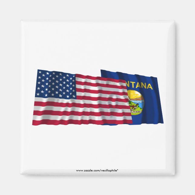 Imã Estados Unidos e Montana Waving Flags (Frente)