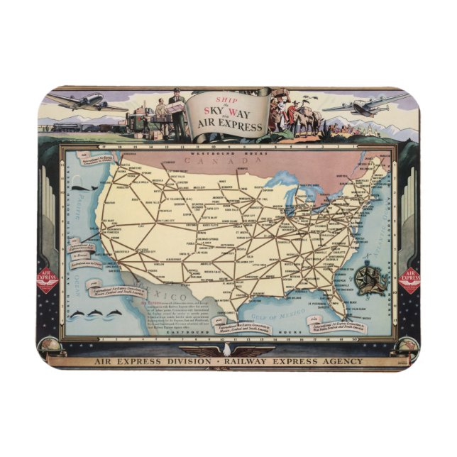 Ímã Estados Unidos mapeiam o navio Skyway via Air Expr (Horizontal)