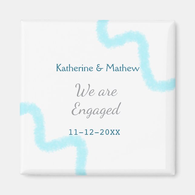 Imã Estamos noivos de na moda espiralada de cinza d'ág (Frente)