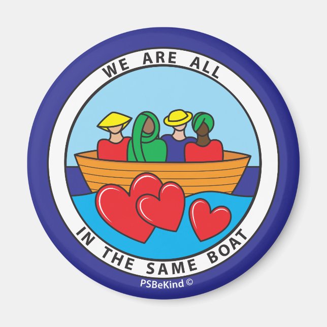 Imã Estamos Todos No Mesmo Barco 2_Round Magnet 2,25" (Frente)