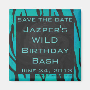 Imã Estampa de Tigre Preto e Azul Turquesa da Monogram