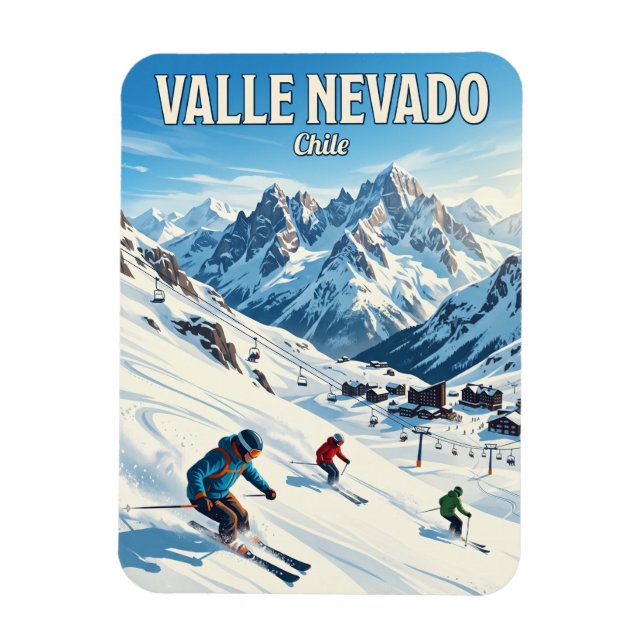 Ímã Estância de Esqui Valle Nevado Chile (Vertical)