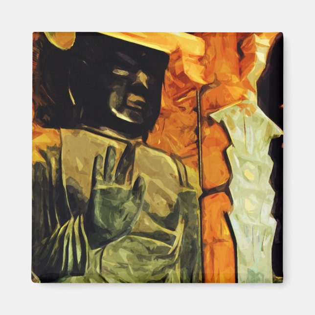 Imã Estátua budista no Impressionismo do Abstrato Temp (Frente)