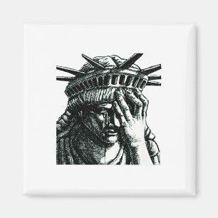 Imã Estátua Da Liberdade Chorando Anti-Trump Resiste S