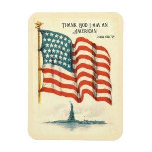 Ímã Estatua da Liberdade da Bandeira Americana Vintage