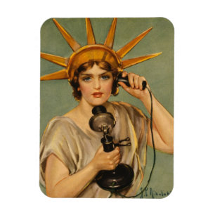 Ímã Estátua da liberdade do vintage, anúncio