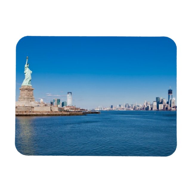 Ímã Estátua da Liberdade, Rio Hudson e Manhattan (Horizontal)