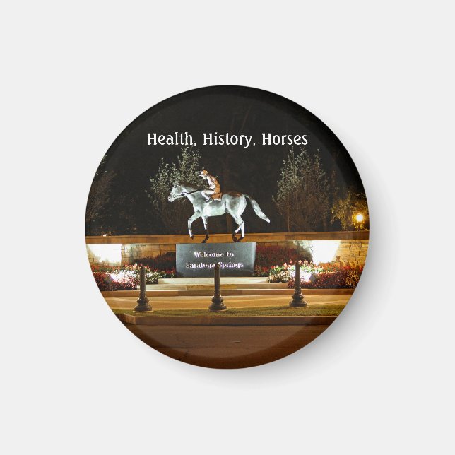 Imã Estátua Dançarina Nativa do Cavalo Saratoga Magnet (Frente)