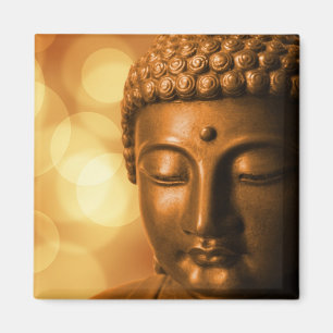 Imã Estátua de bronze de Buddha com fundo dourado de