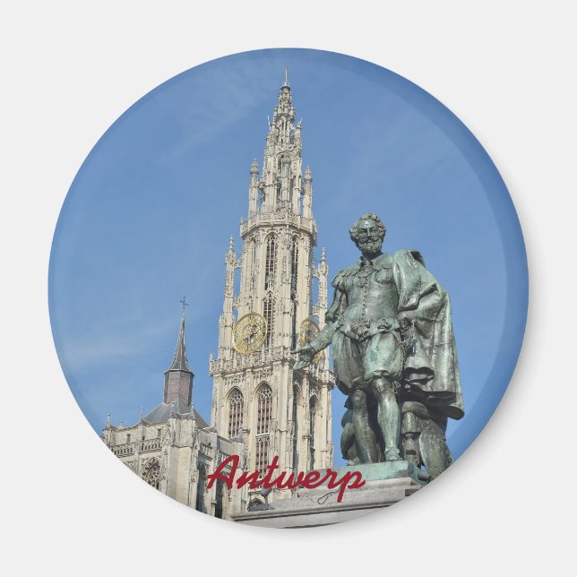 Imã Estátua de Peter Paul Rubens em Antuérpia, Bélgica (Frente)