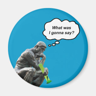 Imã Estatua engraçada do Pensador de Rodin - O que eu 