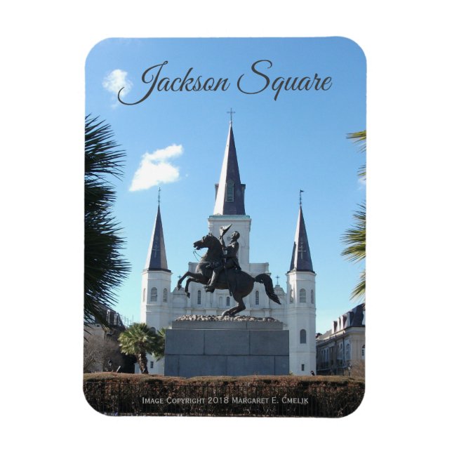 Ímã Estátua Jackson, Rua Louis Catedral Jackson Square (Vertical)