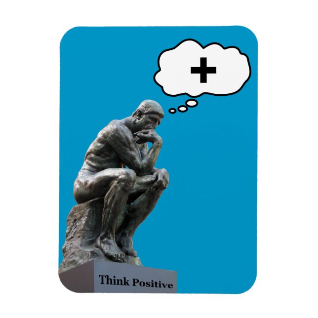 Ímã Estátua Pensadora de Rodin - Pense Positiva (Vertical)