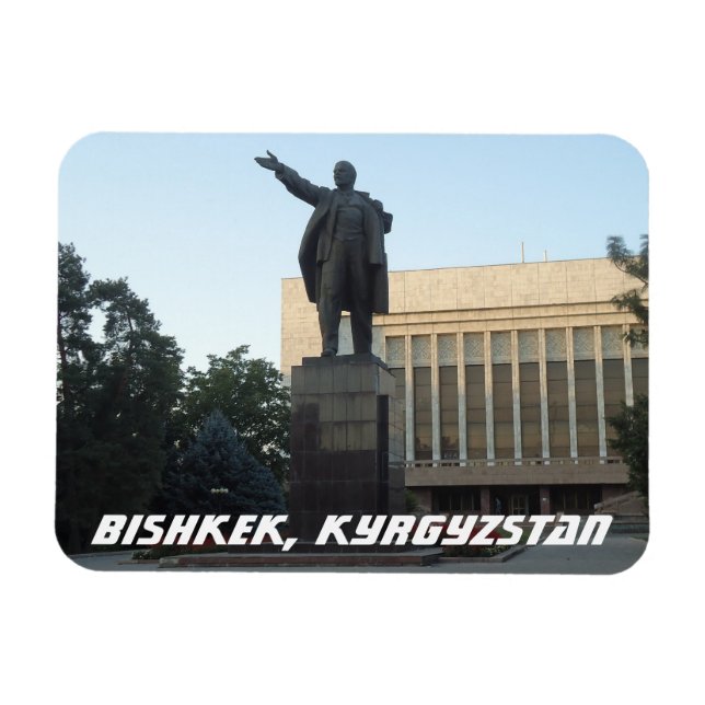 Ímã Estátua soviética Bishkek Lenin - Quirguistão (Horizontal)