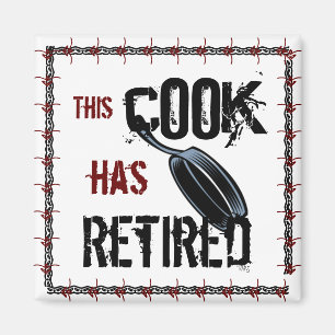 Imã Este cozinheiro aposentou-se (vermelho/preto)