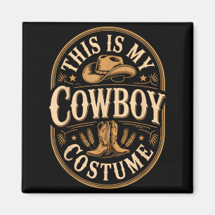 Imã Este É Crachá Vintage de Fantasia de Cowboy Botas